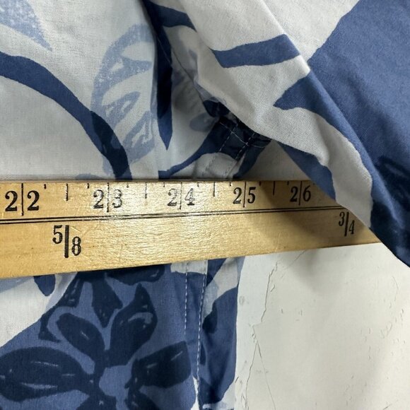 Hilo Hattie Vintage Floral Hawaiian Button Down Shirt Mens Large Blue Vacation - Picture 9 of 9